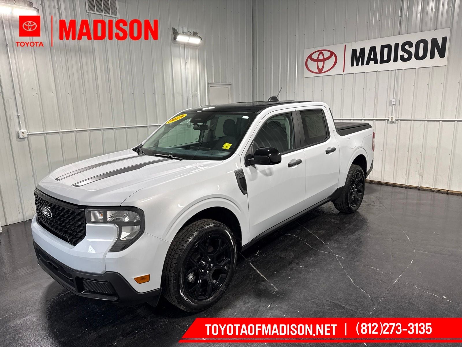 2025 Ford Maverick XLT in White Metallic — front three-quarter view